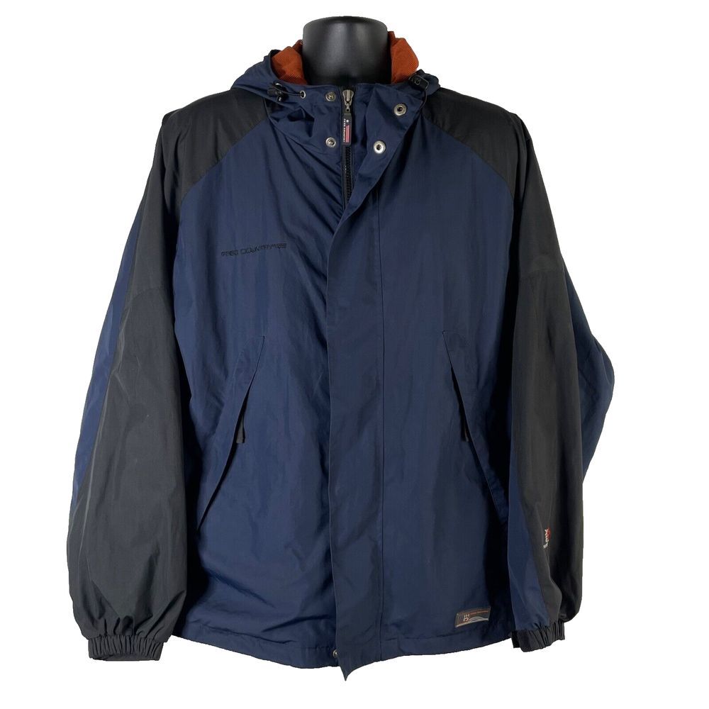 Free Country‎ Men's FCX Sz Large Hooded Ski Jacket in Navy Blue X2.0 Waterproof